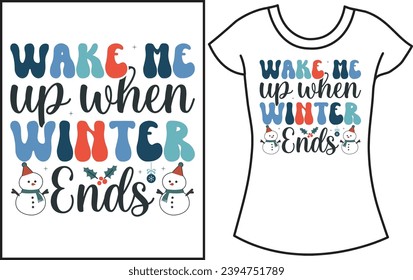 Christmas winter snow Typography t shirt. Christmas gift t shirt for family.