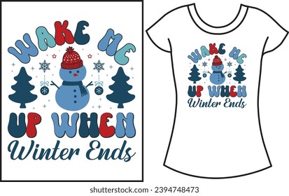 Christmas Winter snow vector graphics T-shirt design,