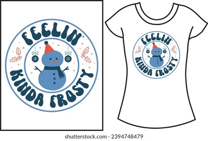Christmas Winter snow vector graphics T-shirt design,