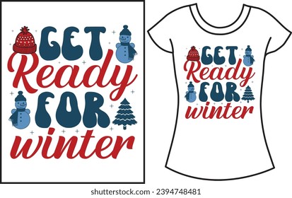 Christmas Winter snow vector graphics T-shirt design,