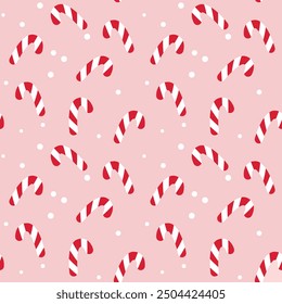 Christmas Winter Snowflake Flat Colors Seamless Pattern