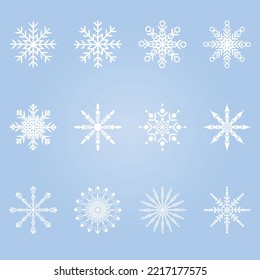 Weihnachts-Winter-Schneeflocken Vektor-Set