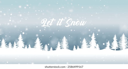 Christmas winter snowy landscape background. Winter snow dust background. Vector illustration EPS10