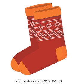 Icono de medias de invierno de Navidad. Ilustración plana del icono vectorial de los calcetines de invierno de navidad para el diseño web