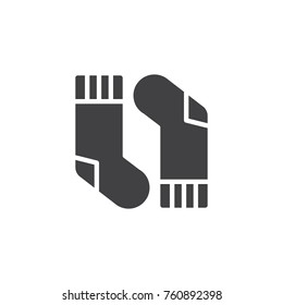 Christmas winter socks icon vector, filled flat sign, solid pictogram isolated on white. Symbol, logo illustration.