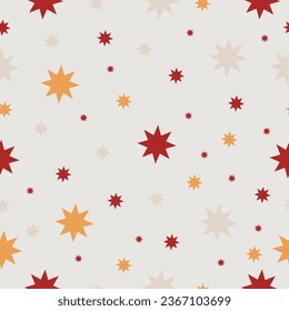 Christmas winter star seamless pattern