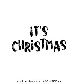 Christmas and winter theme poster, vector isolated lettering. Hand drawn card illustration.