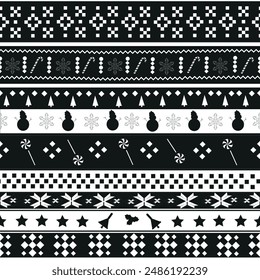 
Christmas winter time black and white pattern