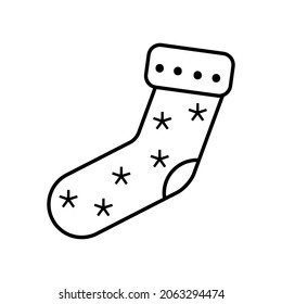 Christmas winter vector icon sock for gift