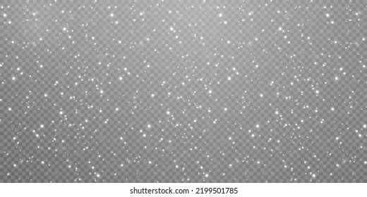 Christmas winter white abstract background. Powder PNG. Winter holiday storm with wind and snowflakes.