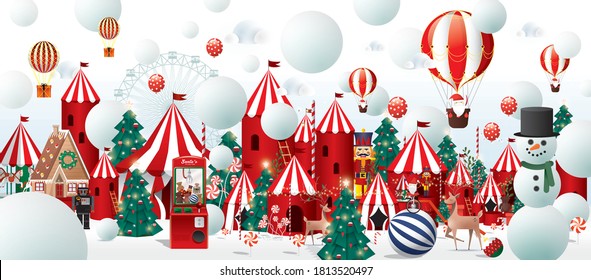 Christmas Winter wonderland greetings design template vector/illustration