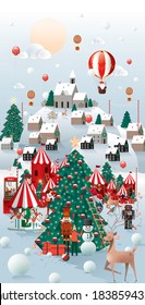 Christmas winter wonderland greetings design template vector/illustration