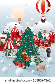 Christmas winter wonderland greetings design template vector/illustration