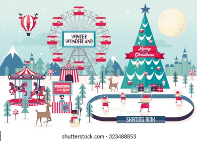 christmas winter wonderland vector/illustration