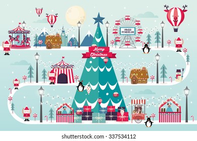 christmas winter wonderland vector/illustration