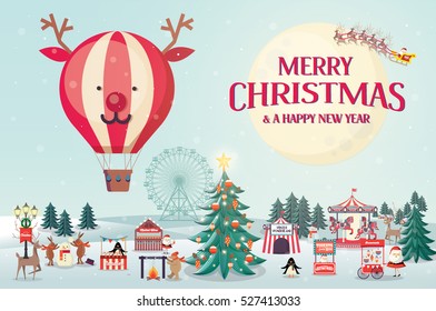 christmas winter wonderland vector/illustration