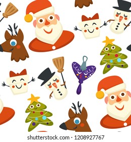 Christmas wintertime holiday, symbols and characters of event