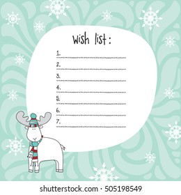 Christmas wish list template. 