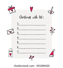 christmas wish list template hand drawn stock vector royalty free christmas list template