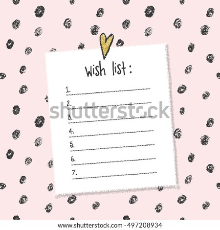 christmas wish list template hand drawn stock vector royalty free