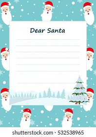 Christmas Letter Santa Claus Template Layout Stock Vector (Royalty Free ...