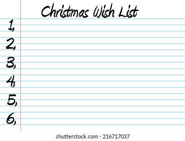 Christmas Wish List. Vector