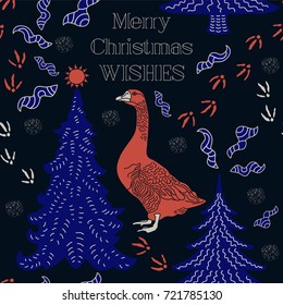 Christmas wishes card, vector illustration.