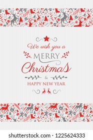 Christmas wishes with decoration. Vector.