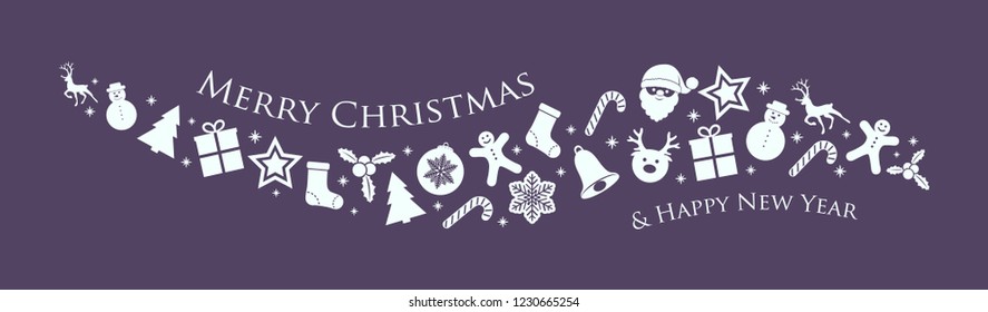 Christmas wishes with decorations. Vector.
