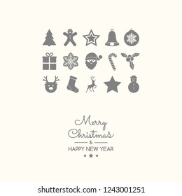 Christmas wishes with decorations. Vector.