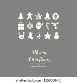 Christmas wishes with decorations. Vector.