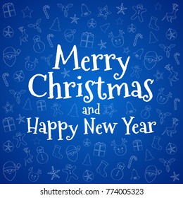 Christmas wishes with decorations. Vector. 
