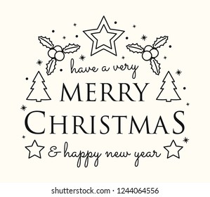 Christmas wishes with festive decorations. Vector.