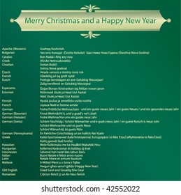 Christmas wishes in many different languages
