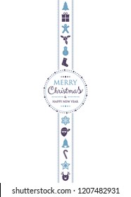 Christmas wishes with ornaments in retro style. Vector.