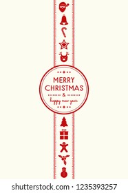 Christmas wishes with ornaments in retro style. Vector.