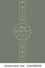 Christmas wishes with ornaments in retro style. Vector.