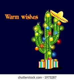 Christmas wishes. (remove the "warm wishes" to reveal the text:"i feliz Navidad")