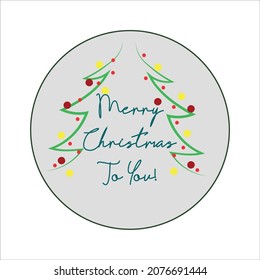 christmas wishes in a round icon, highlights icons with happy new year greetings in gentle pastel colors with stylized wishes inscriptions
