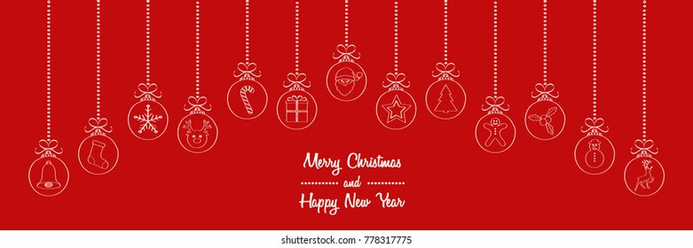 Christmas wishes wit decorations. Vector.
