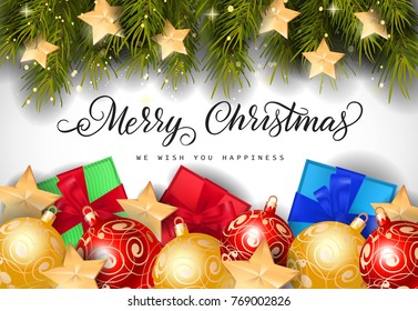 Christmas Wishing Happiness Lettering