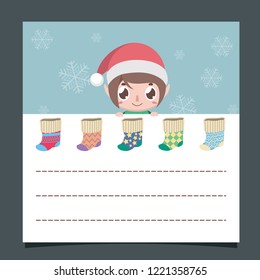Christmas wishlist with a cute elf