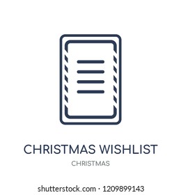 christmas wishlist icon. christmas wishlist linear symbol design from Christmas collection. Simple outline element vector illustration on white background.