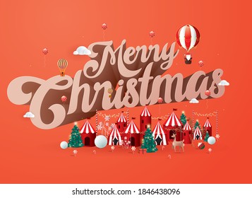 christmas wonderland greetings design template vector/illustration