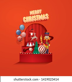 Christmas wonderland greetings template vector/illustration