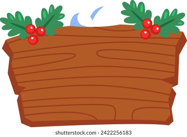 Christmas Wooden Signboard Vector Illustration