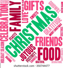 Christmas word cloud on a white background. 