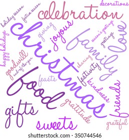 Christmas word cloud on a white background. 