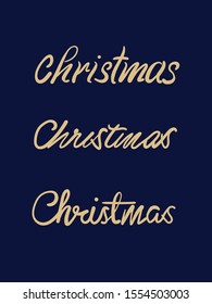 christmas word lettering. christmas message calligraphy in vintage style vector.