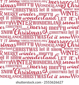 Christmas Wordings Seamless Pattern Vector Art